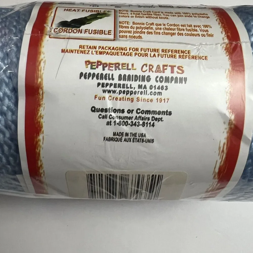 Bonnie Craft Cord 6mm 100 Yards Crochet Knit Knotting Weaving Macrame Sky Blue